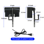 TARARIUM Aquarium Hang on Back Power Filter with Skimmer Up to 50 Gallon Fish Tank Double Filtration 158GPH (HBL701)